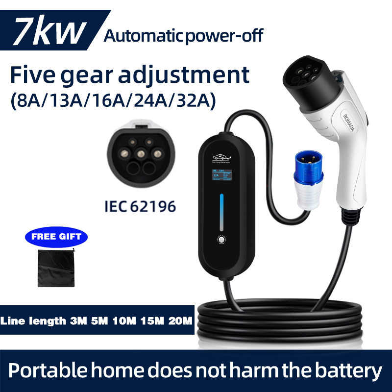 ROMADA 7KW 32A EV Przenośna ła – Ev Charger Adapter recenzja i cena