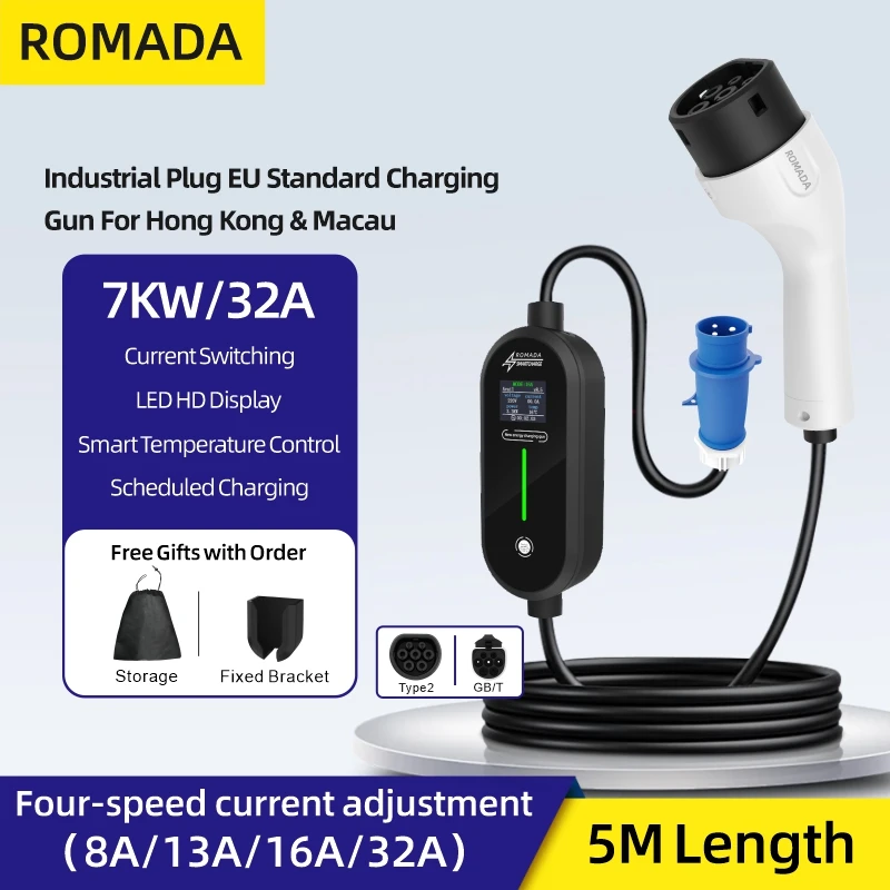Przenośna ładowarka ROMADA 7KW – Ev Charger Adapter recenzja i cena
